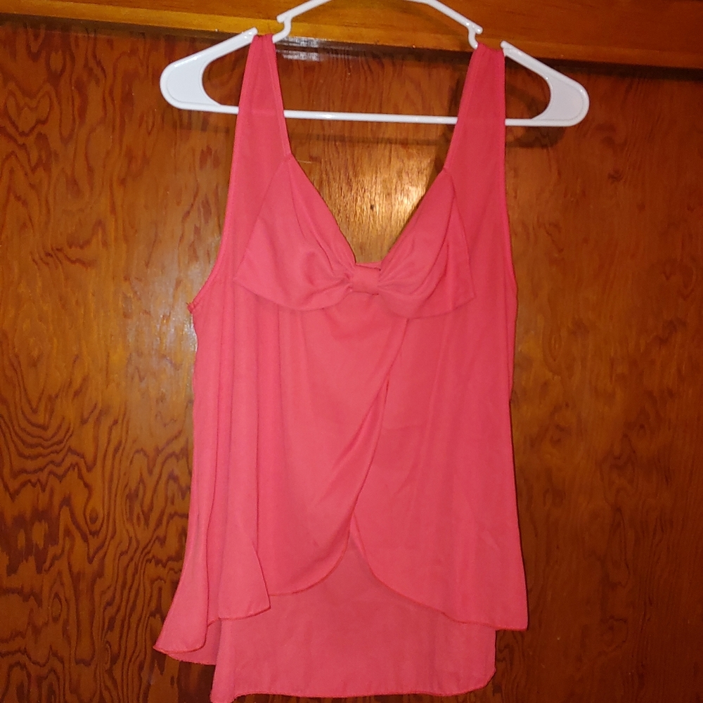 Red Bow Sleeveless Top